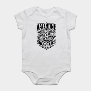 Valentine, You Make My Heart Race Baby Bodysuit